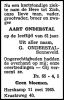 11459-Aart Onderstal 1904-1965